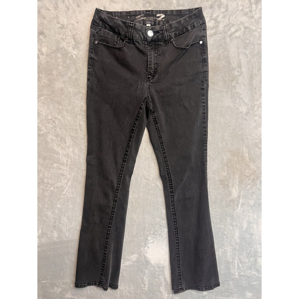 Seven7 Bootcut Jeans Women Size 10 Faded Black Excellent Mid Rise Denim
